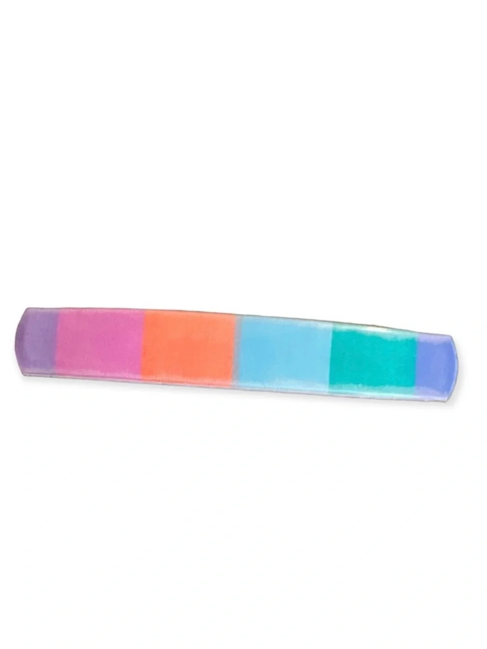 1980’s Pastel Rainbow French Bar Barrette, French Hair Clip, 4” Long, Deadstock